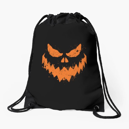 Cool Pumpkin Head Face Lazy Halloween Pumpkin Drawstring Bags