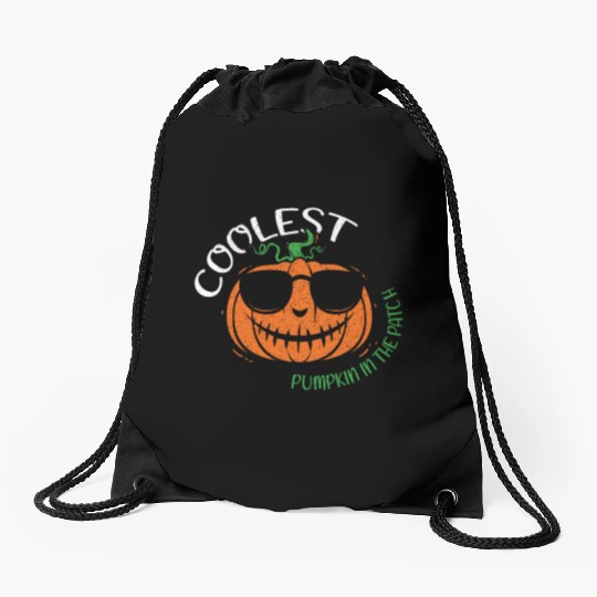Kids Coolest Pumpkin Cool Lazy Creepy Halloween Drawstring Bags