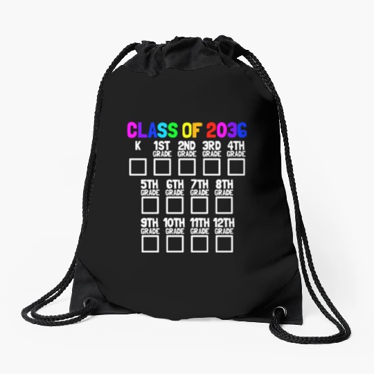 Class Of 2036 Back To School Kindergartengrow with Drawstring Bags