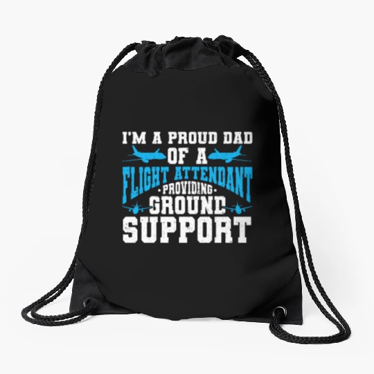 Flight Attendant Dad Airplane Flight Attendant Drawstring Bags