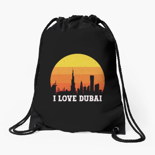I love Dubai Drawstring Bags