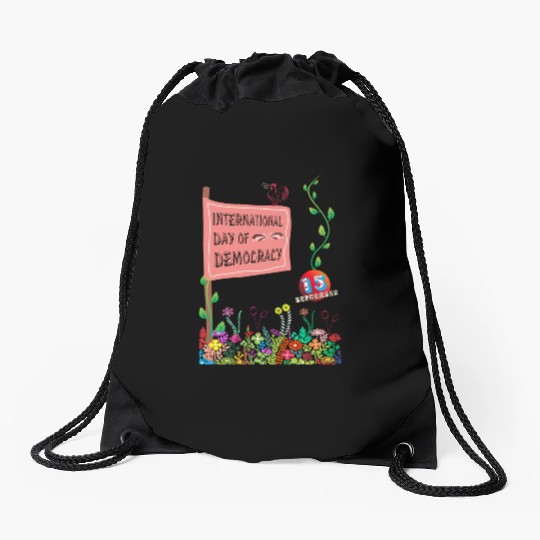 world day of Democracy Drawstring Bags