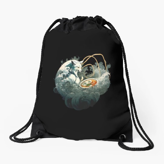Nine Tailed Fox Ramen - Kitsune Drawstring Bags