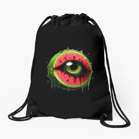 Slice of Watermelon Eye Drawstring Bags