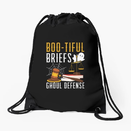 Boo-tiful Briefs Ghoul Defense Lawyer Halloween Drawstring Bags