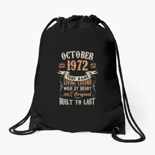 October 1972 Birthday Surprise Drawstring Bags