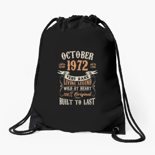 October 1972 Birthday Surprise Drawstring Bags