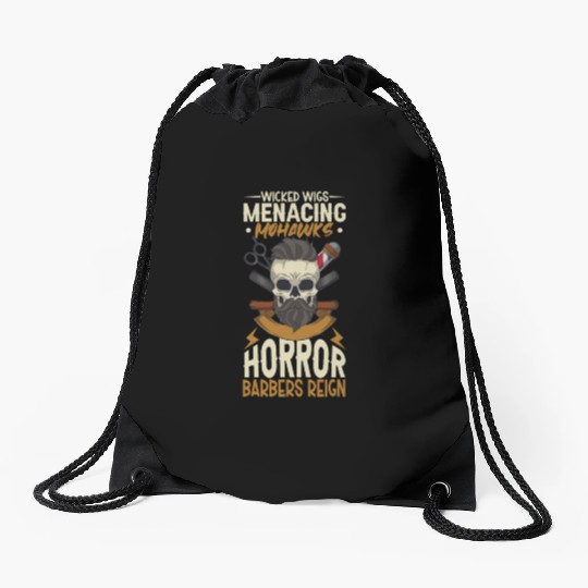 Horror Barber Spooky Hairdresser Hairstylist Hair Drawstring Bags