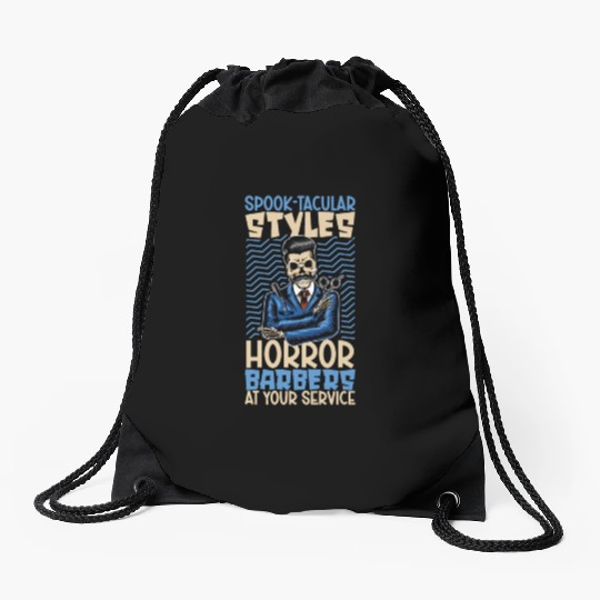 Horror Barber Spooky Hairdresser Hairstylist Hair Drawstring Bags