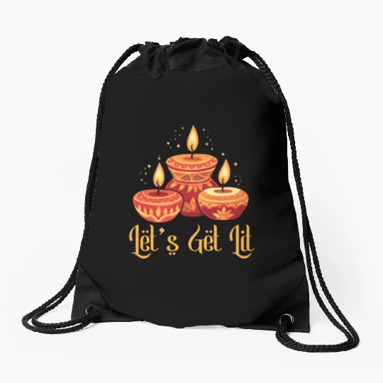 Happy Diwali Diwali Festival Indian Hindu Hinduism Drawstring Bags