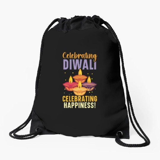 Happy Diwali Diwali Festival Indian Hindu Hinduism Drawstring Bags