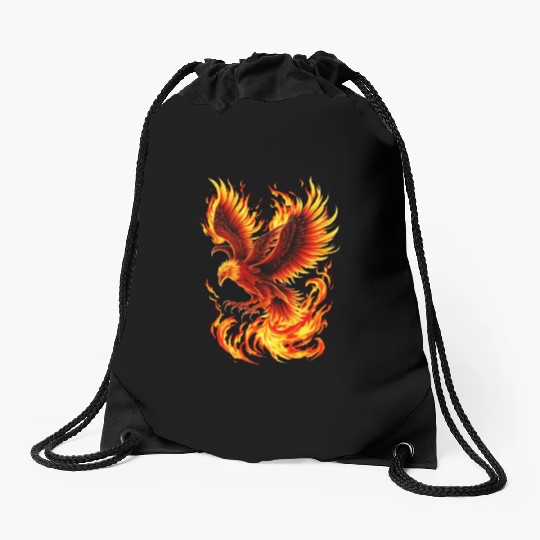 Phoenix Bird Drawstring Bags
