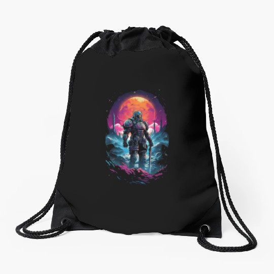 Astro Knight Drawstring Bags