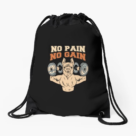 No pain, no gain Drawstring Bags