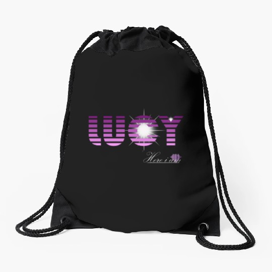 Lucy pink and violet - Latin's etymology - Light Drawstring Bags