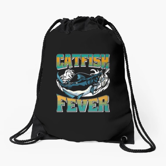 Noodling Flathead Fishing Catfish Angler Drawstring Bags