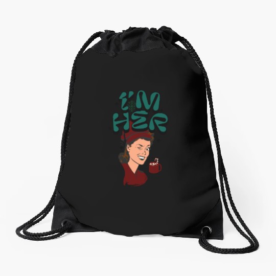 Im Her! Christmas/ Mrs. Claus design Drawstring Bags