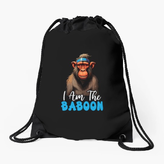Baboon Monkey Lover Wildlife Animal Zookeeper Drawstring Bags