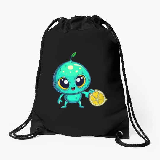 Alien Fruit Magic: Sweet Lemon from Outer Space Drawstring Bags