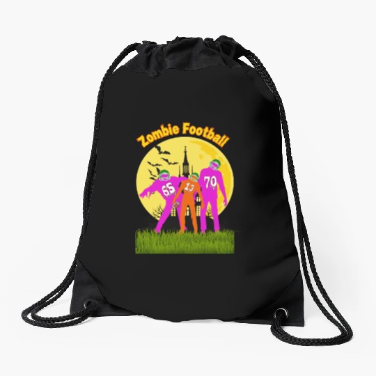 Halloween Zombie Football Drawstring Bags
