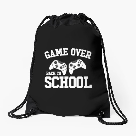 Game Over Back To School Gamer Back To School Drawstring Bags