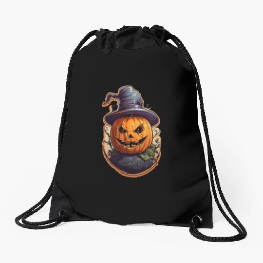 Happy Halloween Pumpkins 22 Drawstring Bags