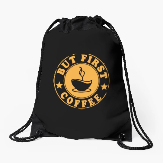 but first coffee tshi Drawstring Bags