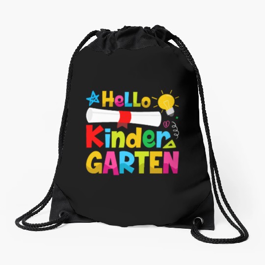 Hello Kindergarten Back to School Drawstring Bags