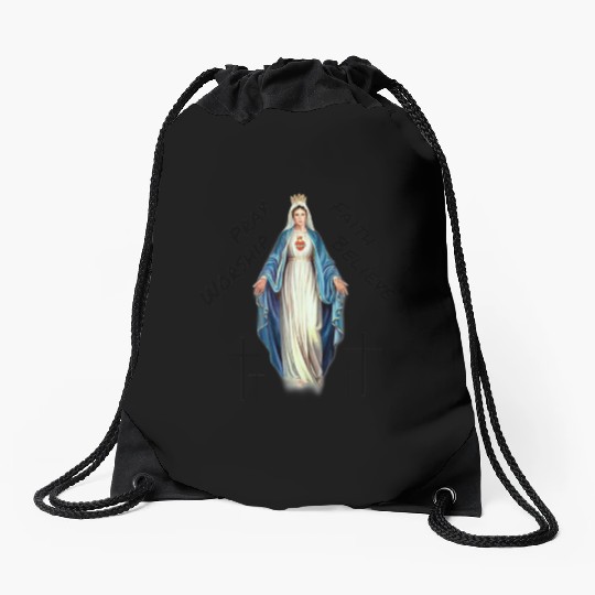 Virgin mary Drawstring Bags
