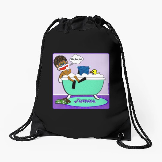 Jumau the Sock Monkey Drawstring Bags
