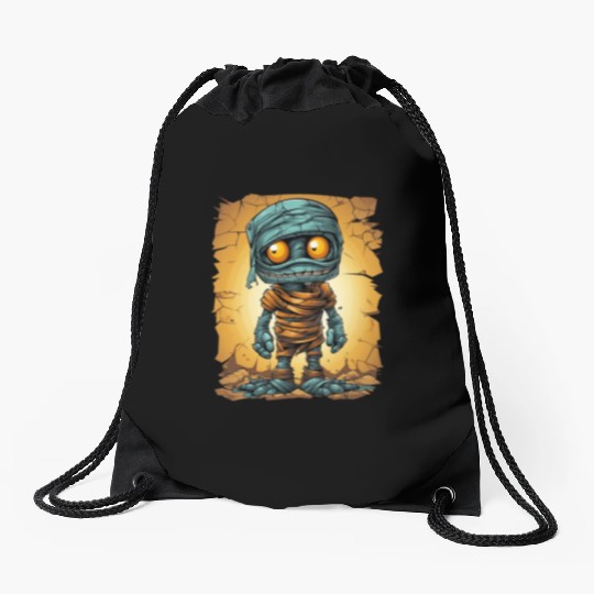 Halloween Spooky Cartoon Mummy Drawstring Bags
