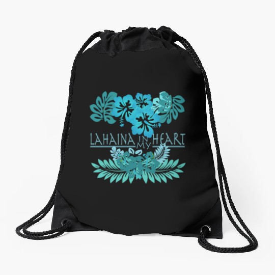 Lahaina in my Heart Drawstring Bags