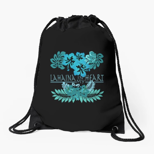 Lahaina in my Heart Drawstring Bags