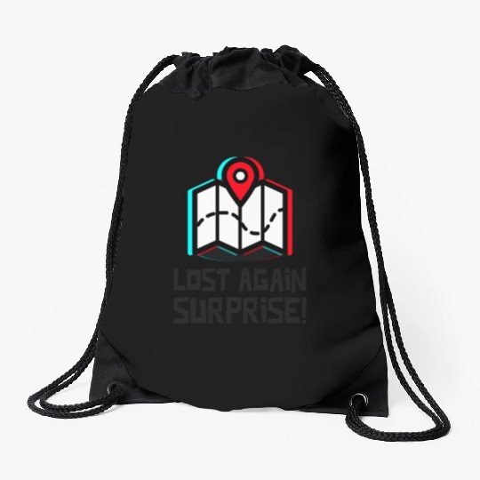Lost again surprise Drawstring Bags