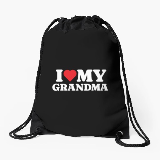 I Love My Grandma Drawstring Bags