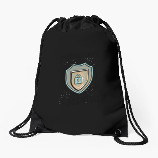Cybersecurity is Essential Hacker Security Drawstring Bags