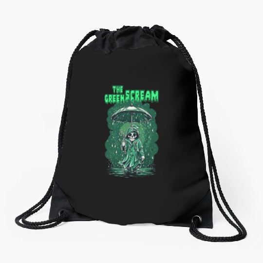 The Green Scream Drawstring Bags