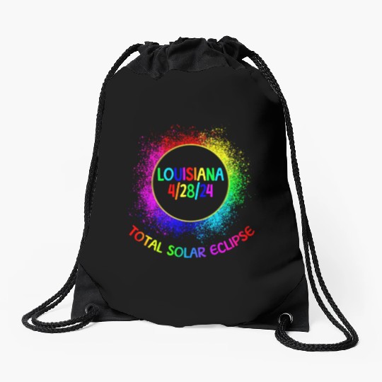 Total Solar Eclipse Louisiana 4/28/24 Kids Eclipse Drawstring Bags