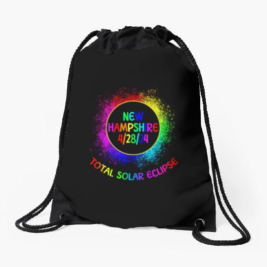 Total Solar Eclipse New Hampshire 4/28/24 Kids Drawstring Bags