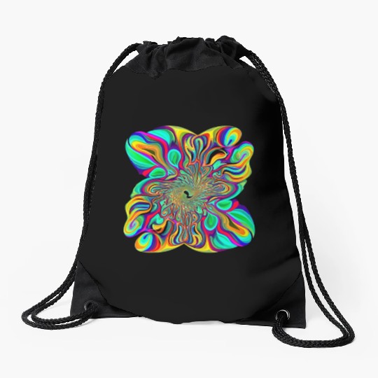 The color of magic mushrooms Drawstring Bags
