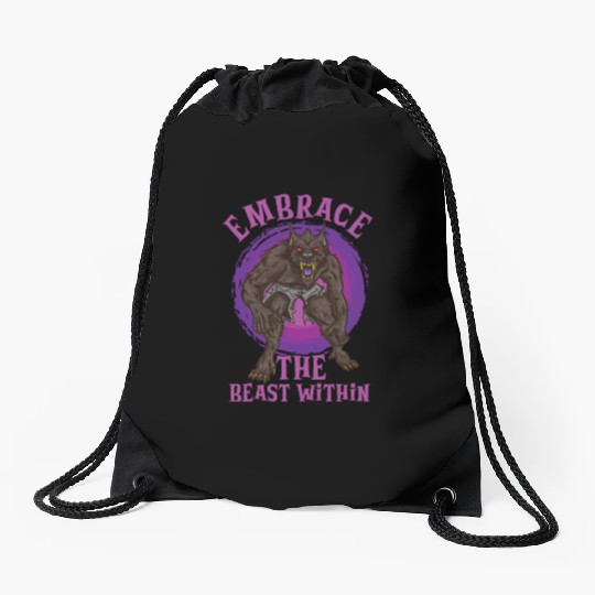 Funny Horror Werewolf Lycanthropy Full Moon Shapes Drawstring Bags