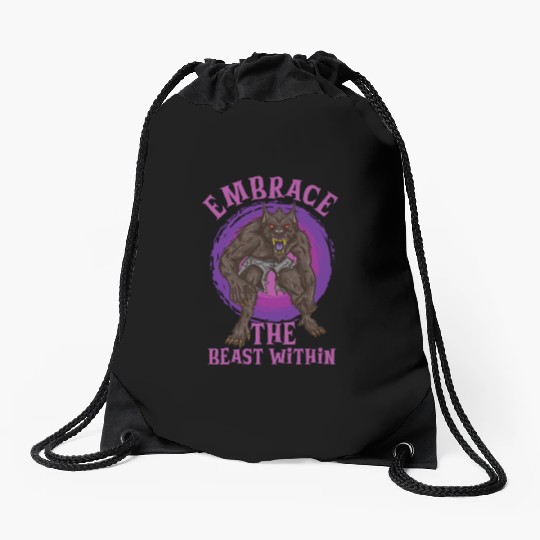 Funny Horror Werewolf Lycanthropy Full Moon Shapes Drawstring Bags