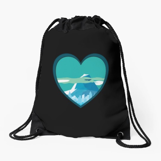 Blue mountain Drawstring Bags