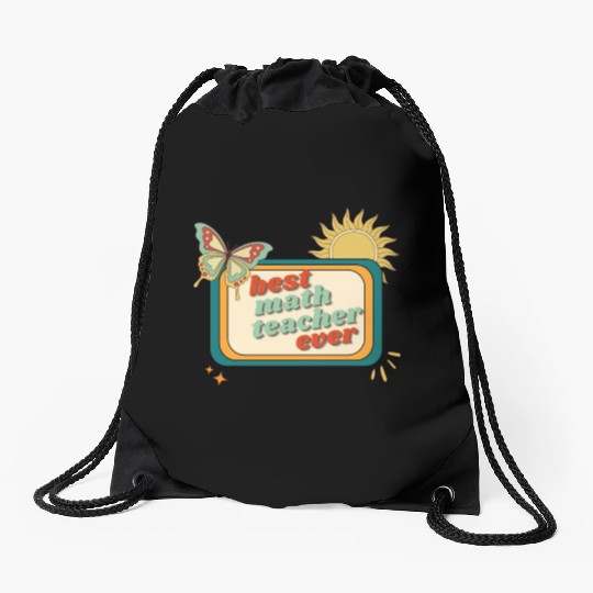 Teacher Appreciation, best math teacher ever Drawstring Bags