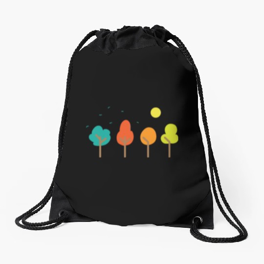 Comic Trees Nature Forests Leaves Environment Drawstring Bags