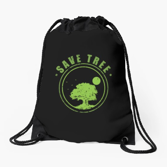 Save Tree Nature Forests Leaves Environment Drawstring Bags