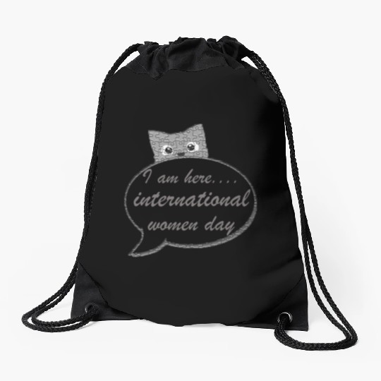 international women day Drawstring Bags design gift