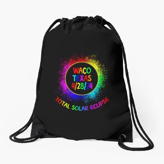 Total Solar Eclipse Waco Texas 4/28/24 Kids Drawstring Bags