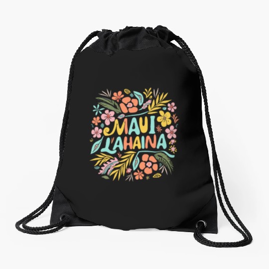 Maui Strong Lahaina Flower floral Drawstring Bags