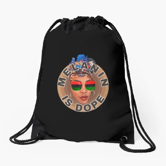 Melanin is Dope, Embracing Our Unique Beauty Drawstring Bags